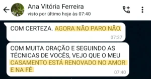 "Hoje, meu casamento é novo –-no amor e na fé". Ana Vitória - 28 anos de casamento.