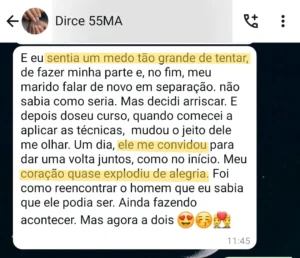 "Tinha medo de tentar… Mas com o tempo, mudou até o jeito de ele me olhar. Hoje, somos 2 de novo." Dirce - 28 anos de casamento
