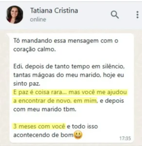 "3 meses depois, meu coração está calmo. Hoje, sinto paz" Tatiana - 23 anos de casamento.